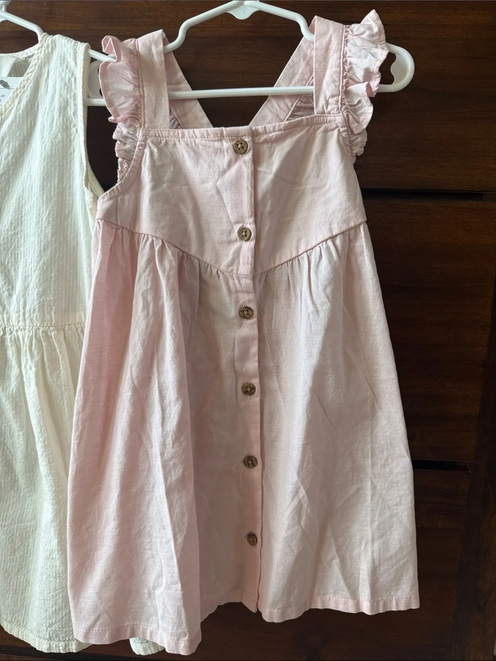 H&M Pink & Cream Button-Front Summer Dresses for Girls 3T NWT